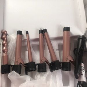 6-in-1 Rose Gold Ceramic Curler Set